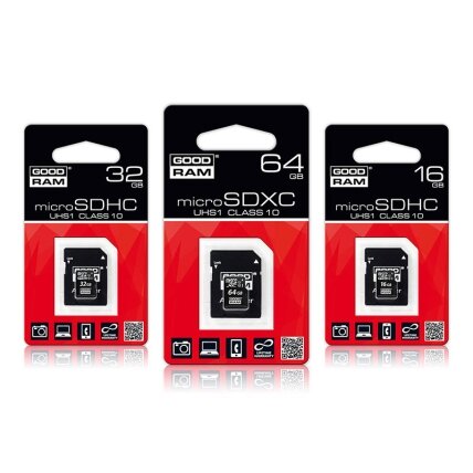 Atminties kortelė microSDHC class 10 UHS I 64GB + adapteris Atminties kortelė microSDHC class 10 UHS I 64GB + adapteris