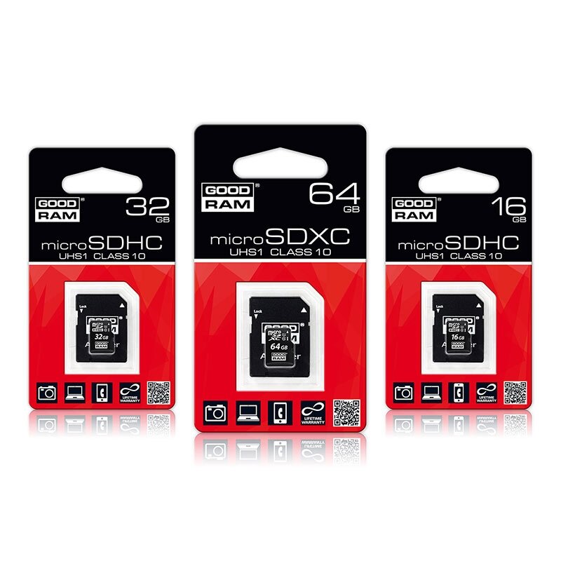 Atminties kortelė microSDHC class 10 UHS I 64GB + adapteris Atminties kortelė microSDHC class 10 UHS I 64GB + adapteris