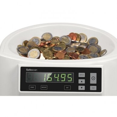 Automatinis Euro monetų skaičiavimo ir rūšiavimo aparatas SAFESCAN 1250 2