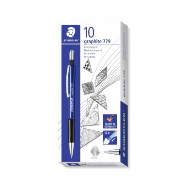 Automatinis pieštukas STAEDTLER GRAPHITE 779, 0,7 mm, B, mėlynas korpusas 2