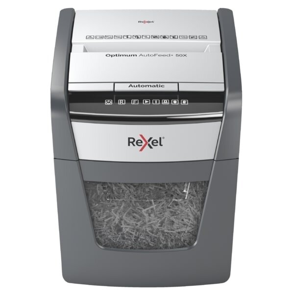 Automatinis dokumentų naikiklis Rexel Optimum Autofeed 50X, 4x28mm, P4, 20l Automatinis dokumentų naikiklis Rexel Optimum Autofeed 50X, 4x28mm, P4, 20l