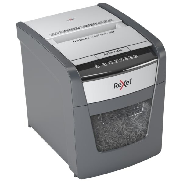 Automatinis dokumentų naikiklis Rexel Optimum Autofeed 50X, 4x28mm, P4, 20l 2