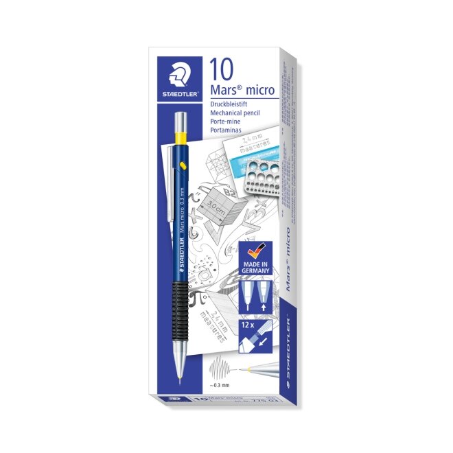 Automatinis pieštukas STAEDTLER MARS MICRO, mėlynas korpusas, 0.3 mm 1