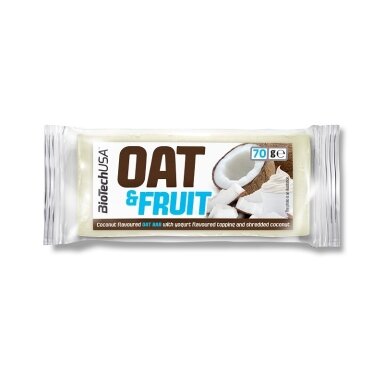 Avižinis batonėlis BioTechUSA Oat Bar, jogurtinis, kokoso skonio, 70 g