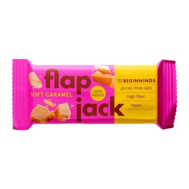 Avižų batonėlis FLAPJACK su karamele, veganiškas, 60 g Avižų batonėlis FLAPJACK su karamele, veganiškas, 60 g