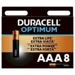 Baterijos DURACELL Optimum, AAA, 8 vnt.