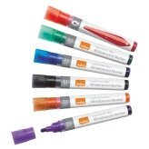 Baltos lentos žymekliai NOBO Liquid Ink, 12 vnt., įv. spalvų Baltos lentos žymekliai NOBO Liquid Ink, 12 vnt., įv. spalvų