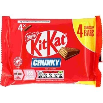Batonėliai KITKAT Chunky, pieniški, 4 x 32 g