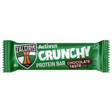 Baltyminis batonėlis ACTIVUS&ŽALGIRIS šokolado skonio, su įrisų skonio sluoksniu, 50g Baltyminis batonėlis ACTIVUS&ŽALGIRIS šokolado skonio, su įrisų skonio sluoksniu, 50g
