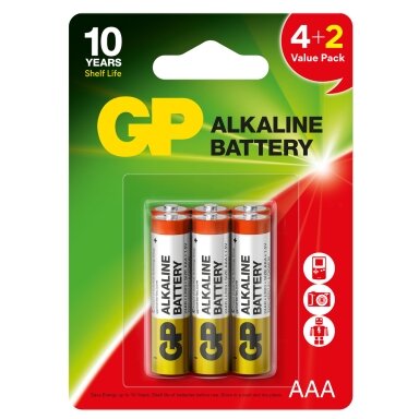 Baterija GP ALKALINE RED LR03/AAA B4+2 Baterija GP ALKALINE RED LR03/AAA B4+2