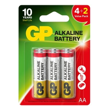 Baterija GP ALKALINE RED LR6/AA B4+2 Baterija GP ALKALINE RED LR6/AA B4+2