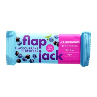 Batonėlis FLAPJACK su mėlynėmis, juodaisiais serbentais, vegan, 60 g Batonėlis FLAPJACK su mėlynėmis, juodaisiais serbentais, vegan, 60 g