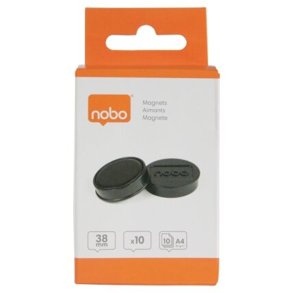 Baltosios lentos magnetai Nobo, 38mm, 10 vnt., juodos spalvos 5 Baltosios lentos magnetai Nobo, 38mm, 10 vnt., juodos spalvos 5