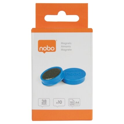Baltosios lentos magnetai Nobo, 38mm, 10 vnt., mėlynos spalvos 5