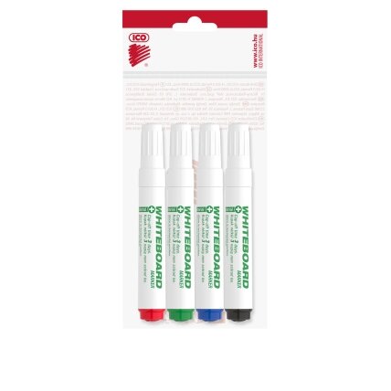 Baltosios lentos žymekliai ICO 11 XXL, antibakteriniai, 4 vnt., įv. sp. 1 Baltosios lentos žymekliai ICO 11 XXL, antibakteriniai, 4 vnt., įv. sp. 1