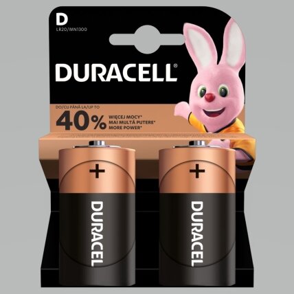 Baterijos DURACELL D, LR20, 2vnt Baterijos DURACELL D, LR20, 2vnt