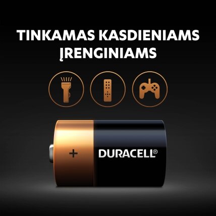 Baterijos DURACELL D, LR20, 2vnt 3 Baterijos DURACELL D, LR20, 2vnt 3