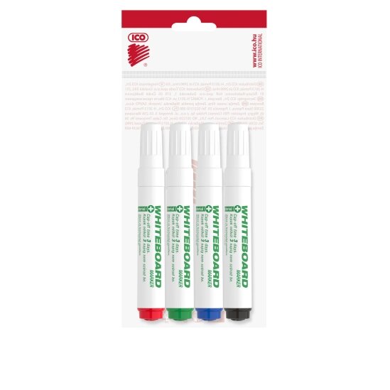 Baltosios lentos žymekliai ICO 11 XXL, antibakteriniai, 4 vnt., įv. sp. 1 Baltosios lentos žymekliai ICO 11 XXL, antibakteriniai, 4 vnt., įv. sp. 1