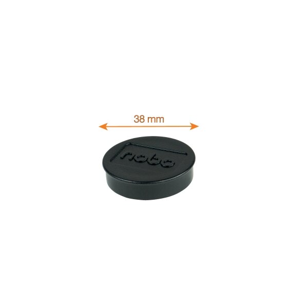 Baltosios lentos magnetai Nobo, 38mm, 10 vnt., juodos spalvos 1 Baltosios lentos magnetai Nobo, 38mm, 10 vnt., juodos spalvos 1