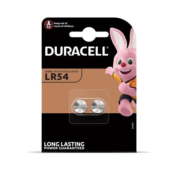 Baterijos DURACELL LR54, 2 vnt. Baterijos DURACELL LR54, 2 vnt.