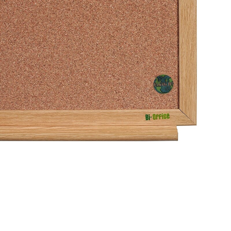 Baltoji magnetinė ir kamštinė lenta BI-OFFICE EARTH Combo 90x60, ąžuolo rėmas 3