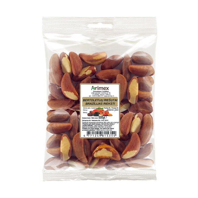 Bertoletijų riešutai ARIMEX, 500 g Bertoletijų riešutai ARIMEX, 500 g
