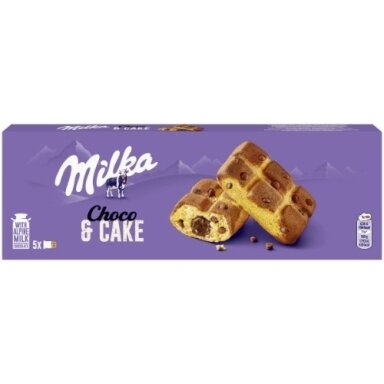 Biskvitiniai pyragaičiai MILKA su pieninio šokolado gabalėliais ir šokoladu, 175g Biskvitiniai pyragaičiai MILKA su pieninio šokolado gabalėliais ir šokoladu, 175g