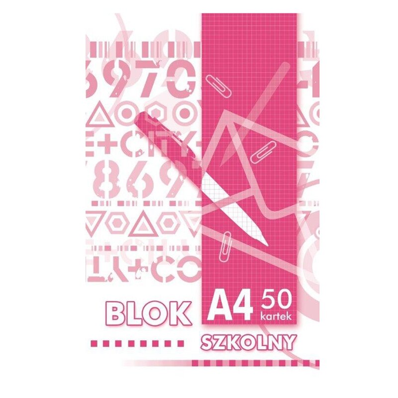 Bloknotas klijuotas KRESKA, A4, 50 lapų, langeliais Bloknotas klijuotas KRESKA, A4, 50 lapų, langeliais