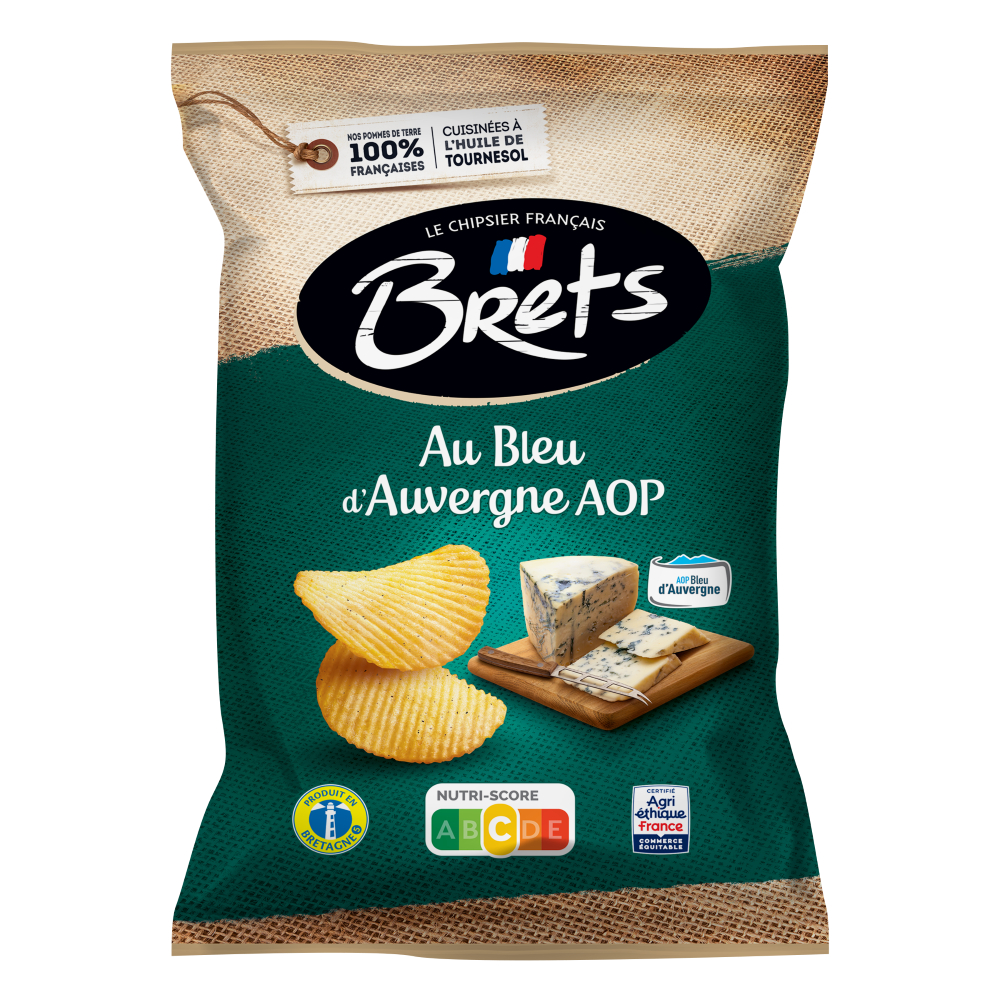 Bulvių traškučiai BRETS, PDO pelėsinio sūrio skonio, 125g
