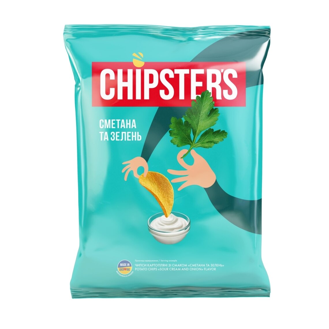 Bulvių traškučiai CHIPSTER'S, grietinės skonio, su žolelėmis, 120 g