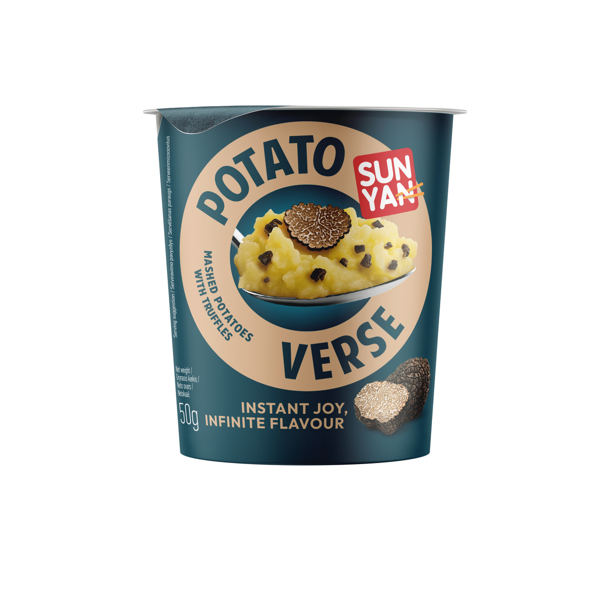 Bulvių košė SUN YAN POTATO VERSE su trumais, indelis, 50g Bulvių košė SUN YAN POTATO VERSE su trumais, indelis, 50g