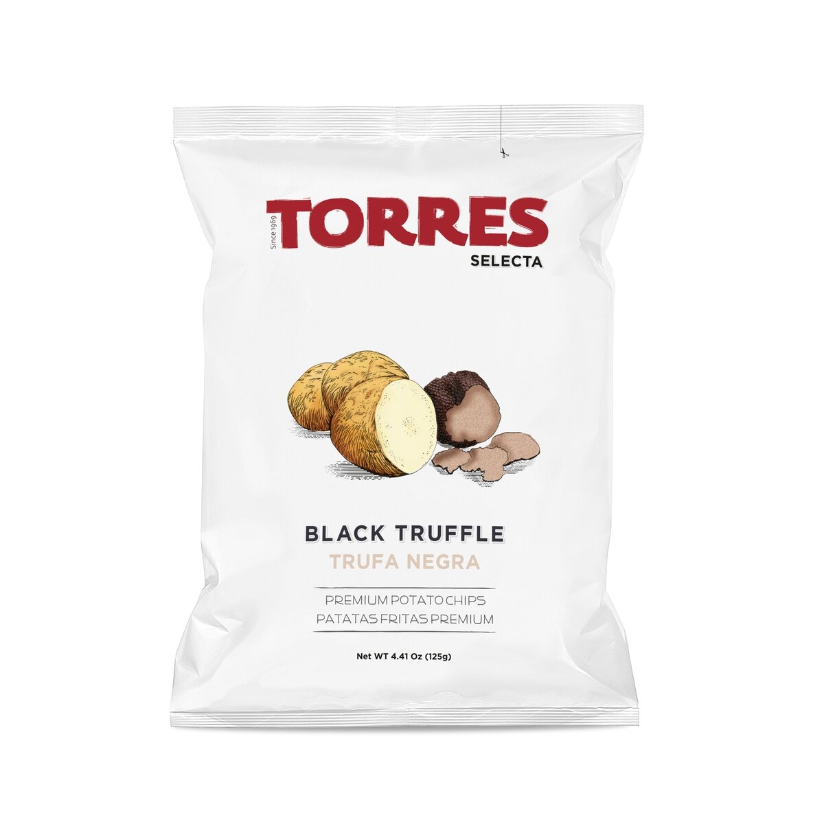 Bulvių traškučiai TORRES, su trumais, 125g.
