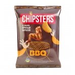 Bulvių traškučiai CHIPSTER'S, banguoti, BBQ vištienos sparnelių skonio, 60 g