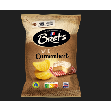 Bulvių traškučiai BRETS, Camembert sūrio skonio, 125g