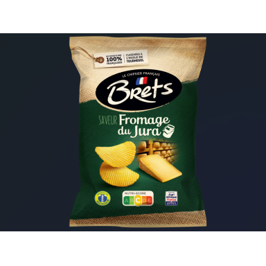 Bulvių traškučiai BRETS, Prancūziško Jura sūrio skonio, 125g