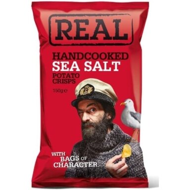 Bulvių traškučiai REAL, jūros drusko skonio, 150 g