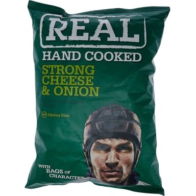 Bulvių traškučiai REAL, sūrio ir svogūnų skonio, 150 g