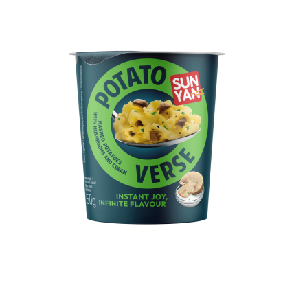 Bulvių košė SUN YAN POTATO VERSE su grybais, indelis, 50g Bulvių košė SUN YAN POTATO VERSE su grybais, indelis, 50g