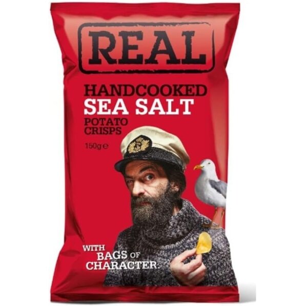Bulvių traškučiai REAL, jūros drusko skonio, 150 g