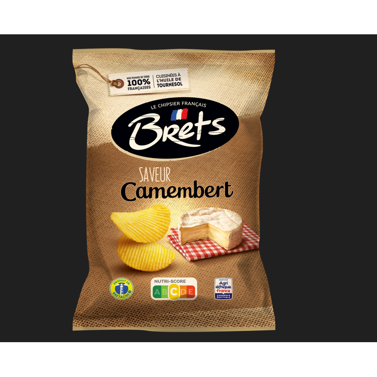 Bulvių traškučiai BRETS, Camembert sūrio skonio, 125g