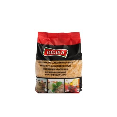 Cukranendrių cukrus DELIKA, nerafinuotas, 500 g Cukranendrių cukrus DELIKA, nerafinuotas, 500 g