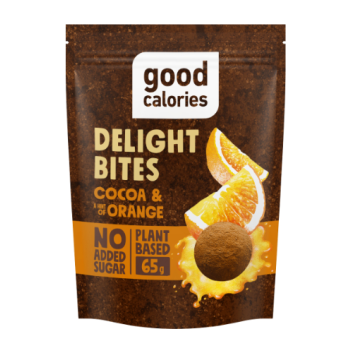 Datulių užkandis GOOD CALORIES, su apelsinais ir kakava, 65 g Datulių užkandis GOOD CALORIES, su apelsinais ir kakava, 65 g