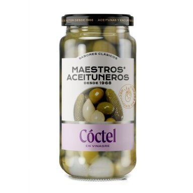 Daržovių ir alyvuogių mišinys acte MAESTROS ACEITUNEROS, 345/150 g Daržovių ir alyvuogių mišinys acte MAESTROS ACEITUNEROS, 345/150 g