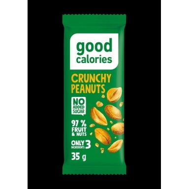 Datulių batonėlis GOOD CALORIES, su žemės riešutais, 35 g Datulių batonėlis GOOD CALORIES, su žemės riešutais, 35 g