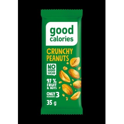 Datulių batonėlis GOOD CALORIES, su žemės riešutais, 35 g Datulių batonėlis GOOD CALORIES, su žemės riešutais, 35 g