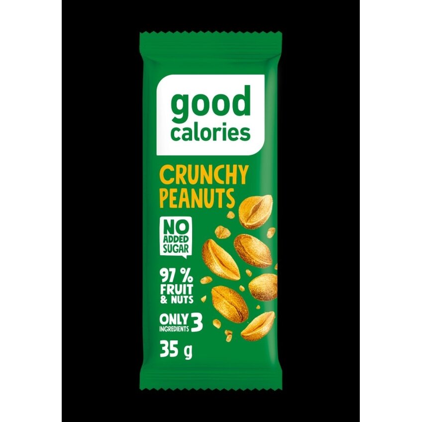 Datulių batonėlis GOOD CALORIES, su žemės riešutais, 35 g Datulių batonėlis GOOD CALORIES, su žemės riešutais, 35 g