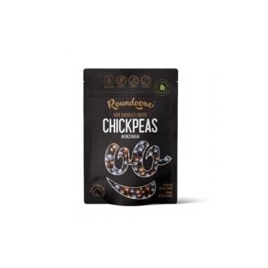 Dekoratyvūs skrudinti avinžirniai ROUNDOOZE, juodame šokolade, 150 g