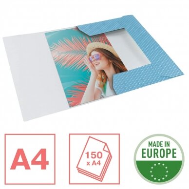 Dėklas dokumentams su gumele Esselte Colour'Breeze, A4, kartoninis, mėlyna 1
