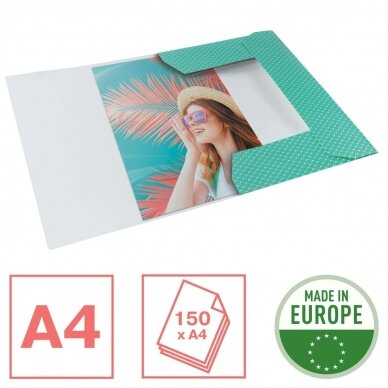 Dėklas dokumentams su gumele Esselte Colour'Breeze, A4, kartoninis, žalia 1