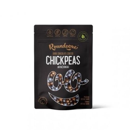 Dekoratyvūs skrudinti avinžirniai ROUNDOOZE, juodame šokolade, 150 g 1